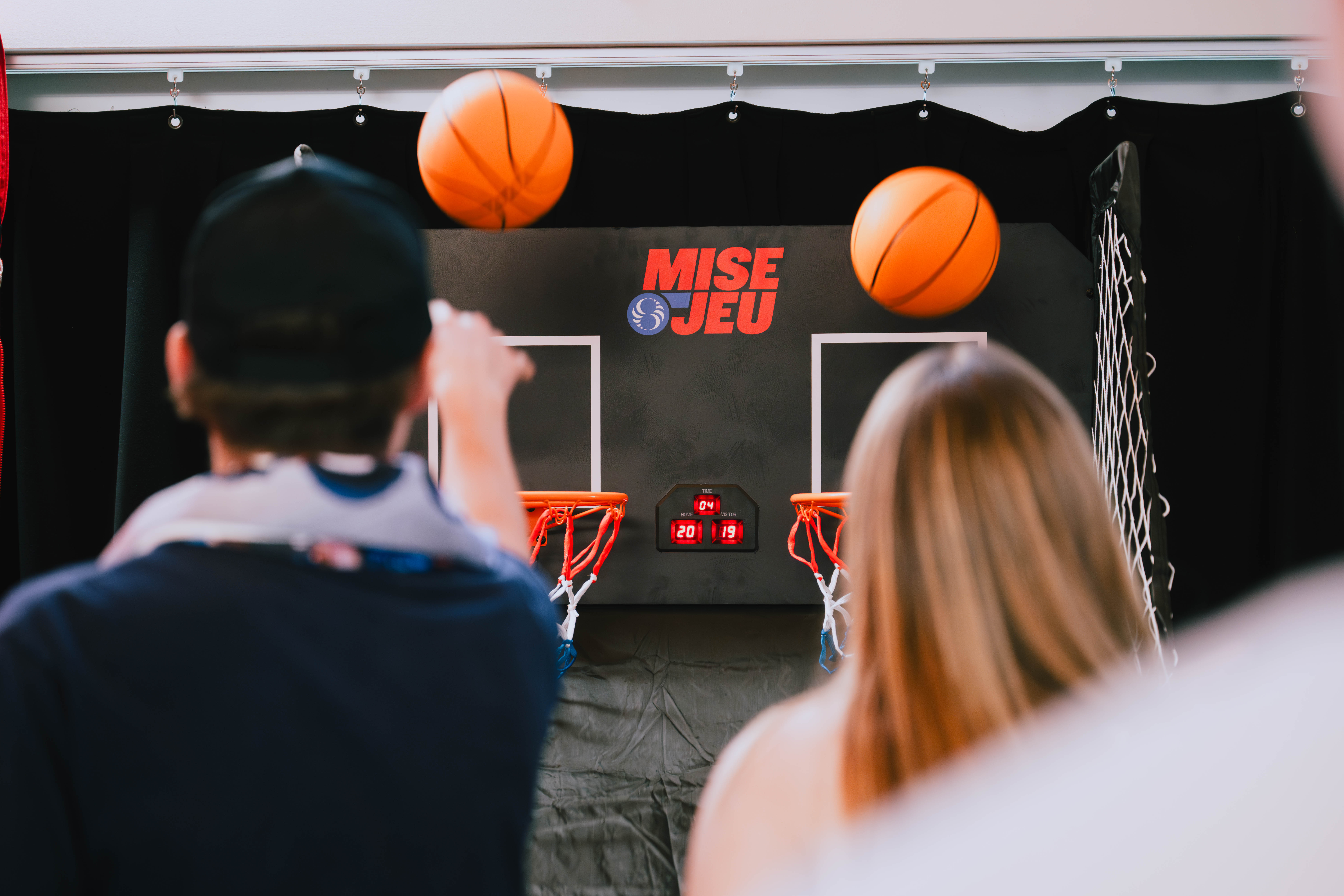 Détail photo pour événement basket-ball commandité par loto Québec à Montréal.